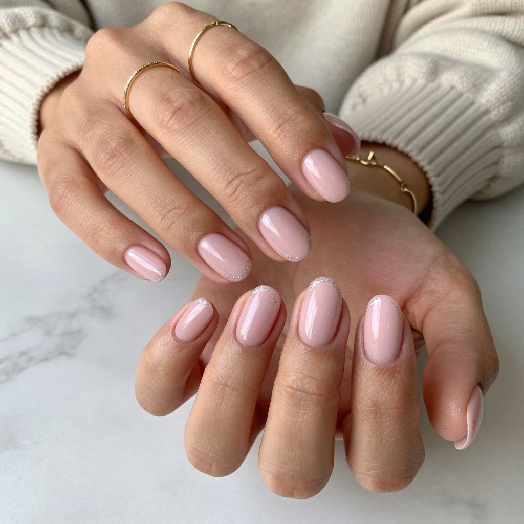 Rose Quartz Pink with Glitter Halo