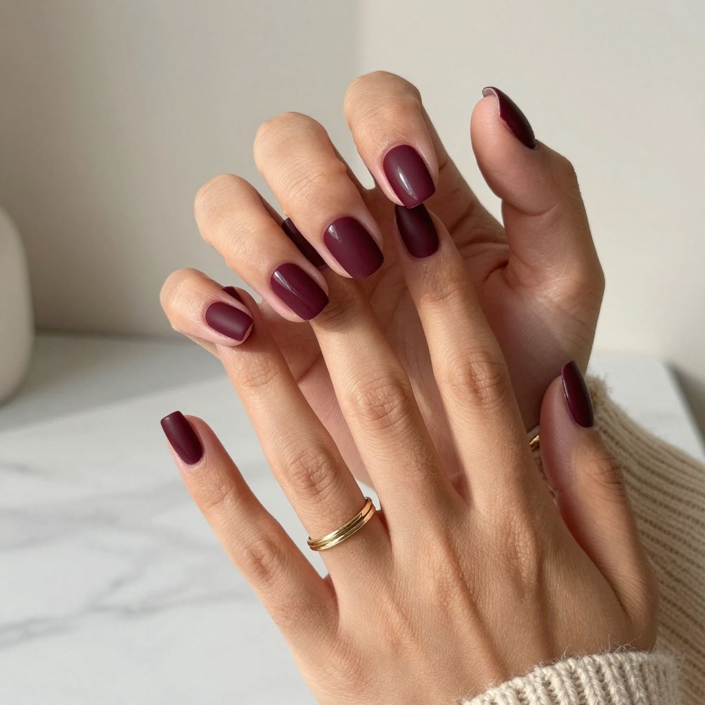 Matte Burgundy with Glossy Half Moons