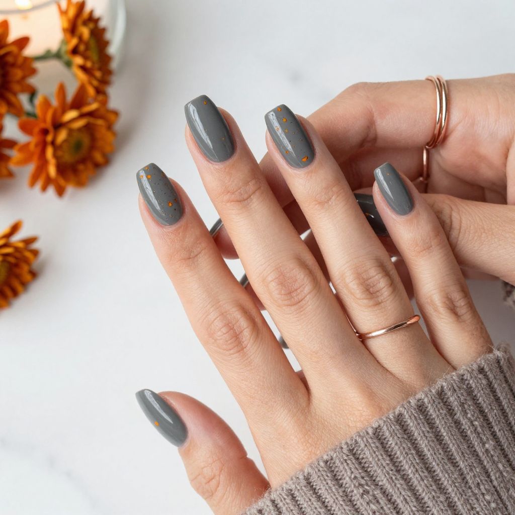 Smoky Grey With Orange Flecks