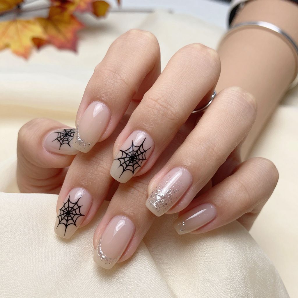 Glittery Spider Web Tips