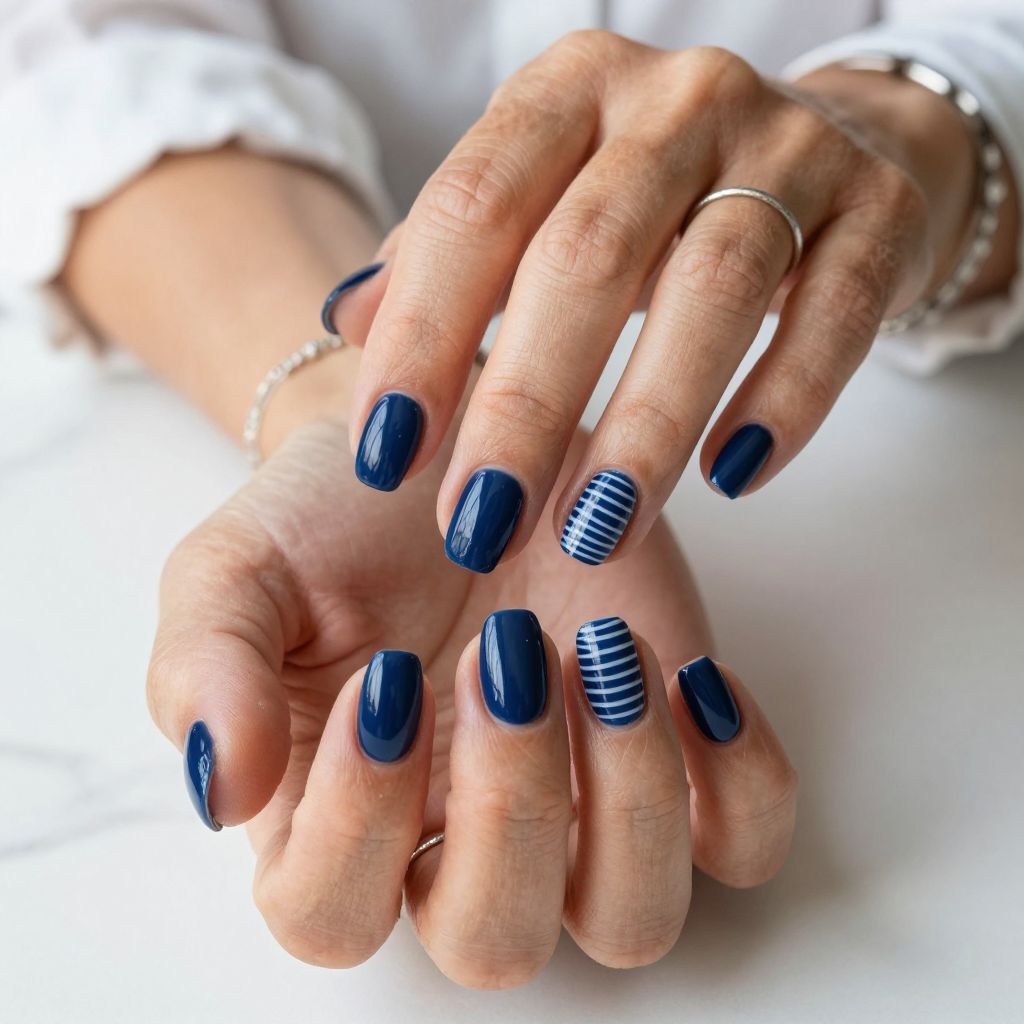Ocean Blue Minimalist Lines