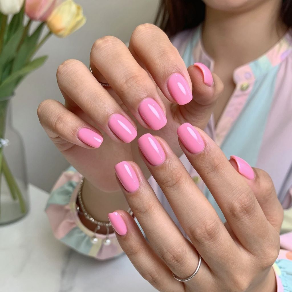 Bold Bubblegum Pink Nails