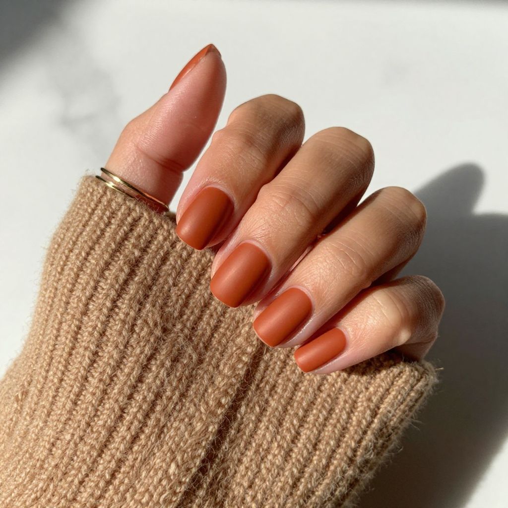 Warm Terracotta Delight Nails