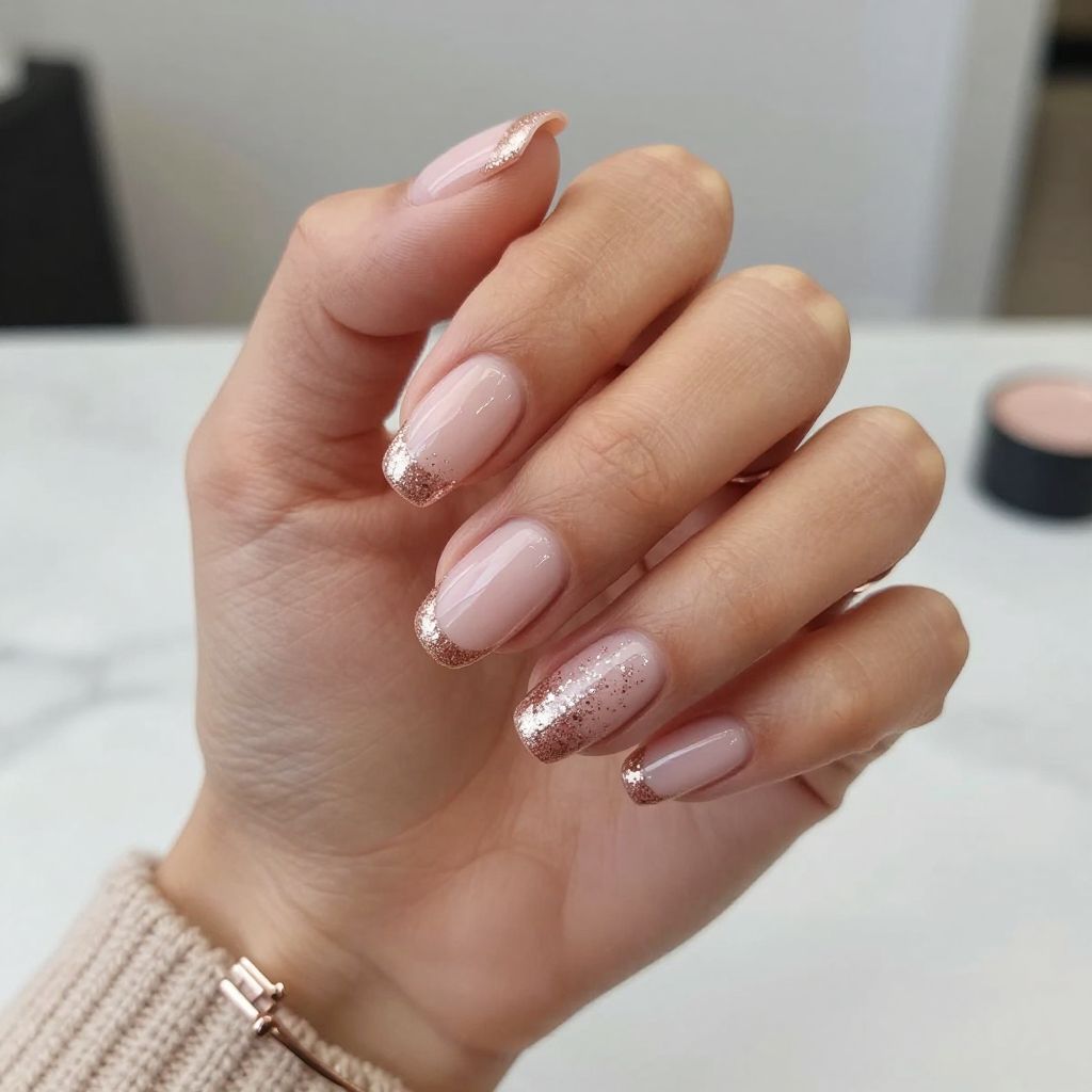 Glitter French Manicure Twist