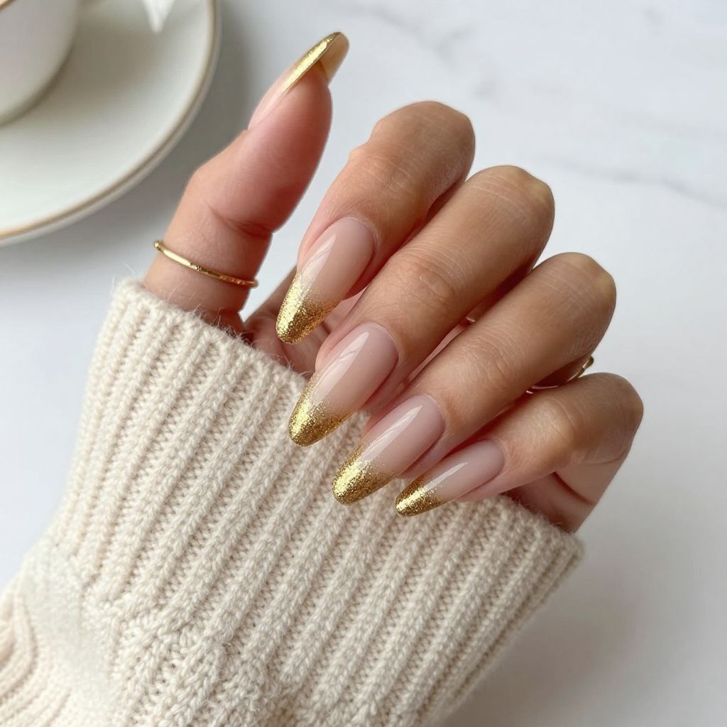 Gold Glitter Ombre Drama