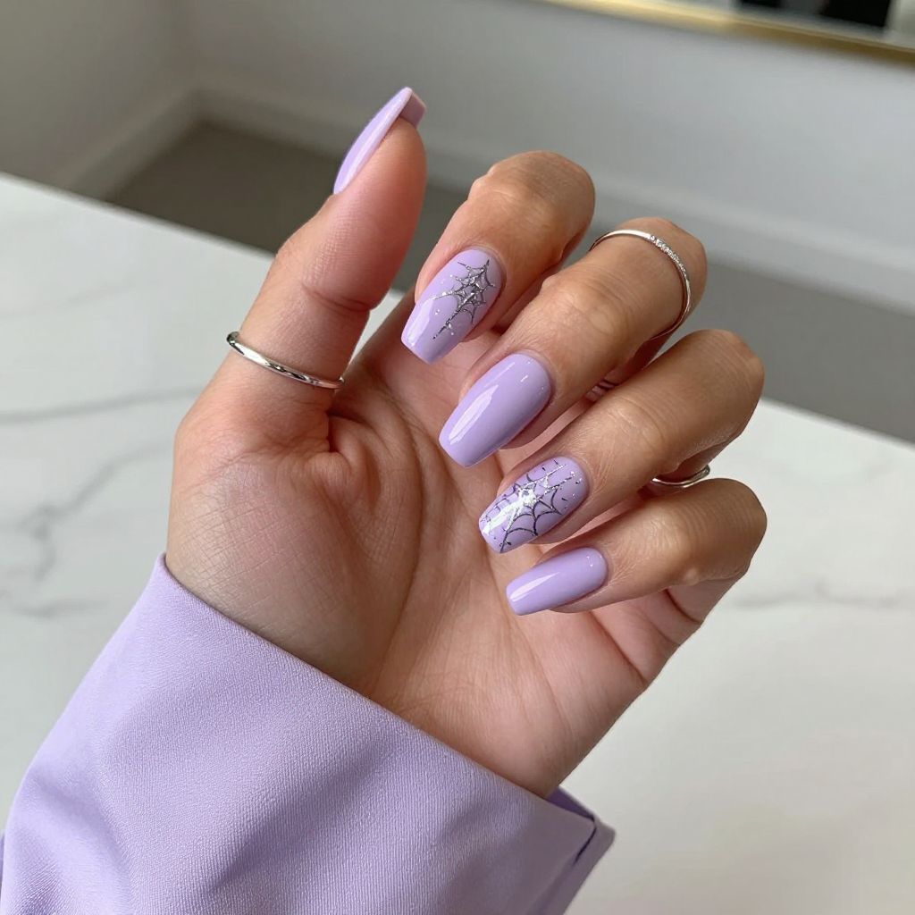 Soft Lavender with Web Glitter