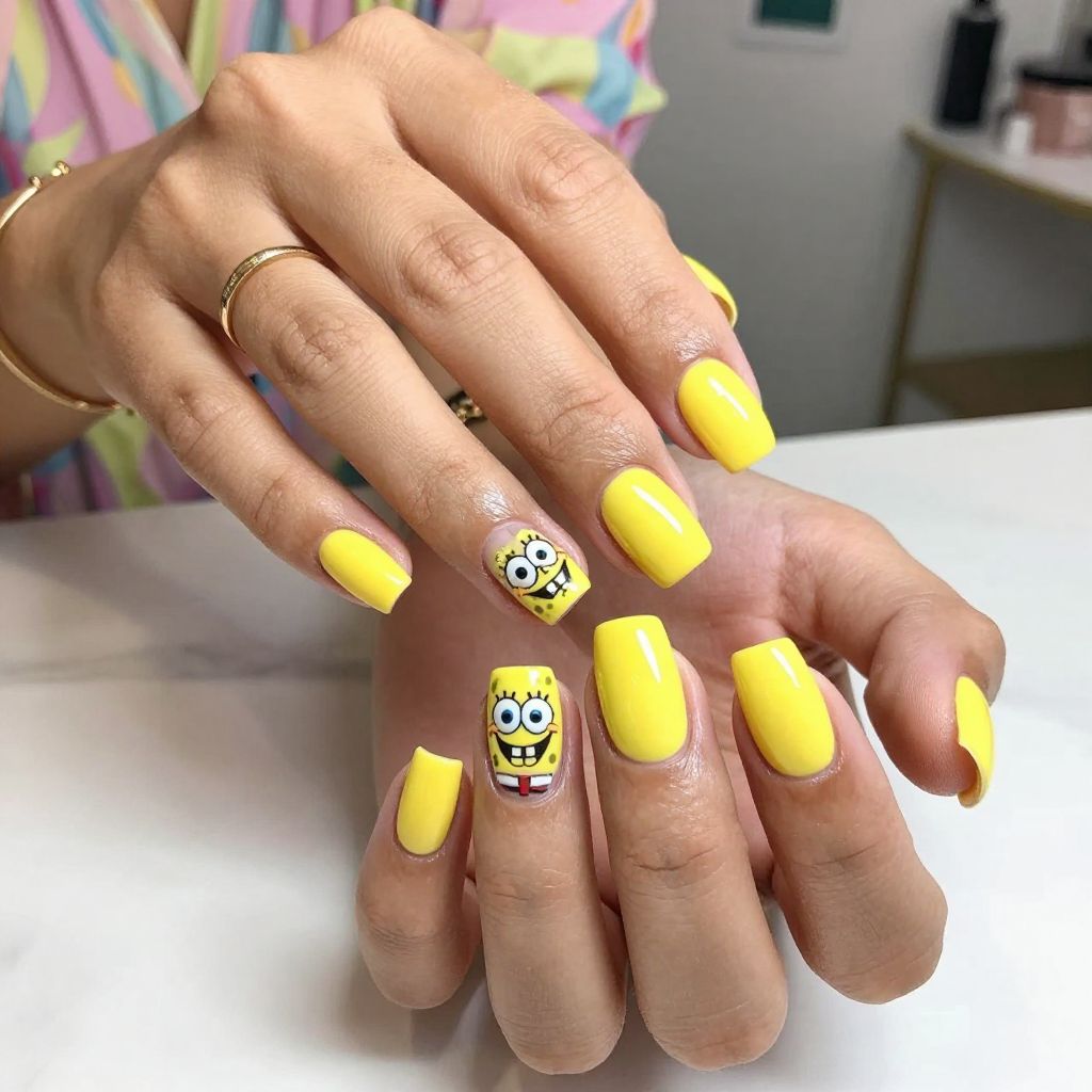 Classic SpongeBob Smile Nails