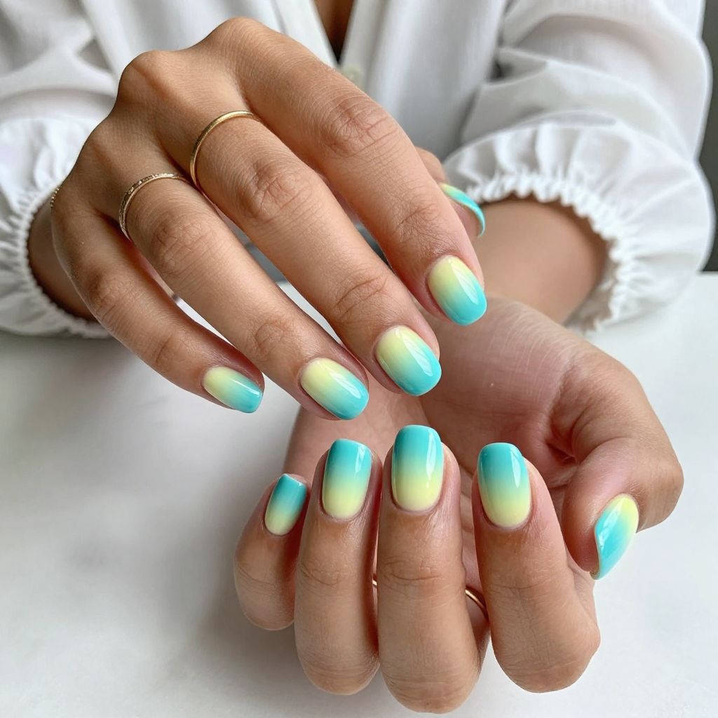 Bikini Bottom Blue and Yellow Ombre
