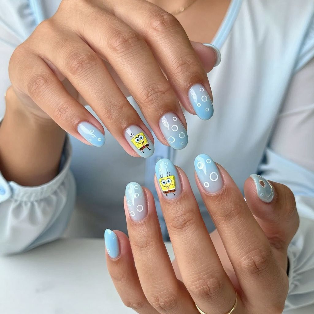 SpongeBob Bubble Pop Nails