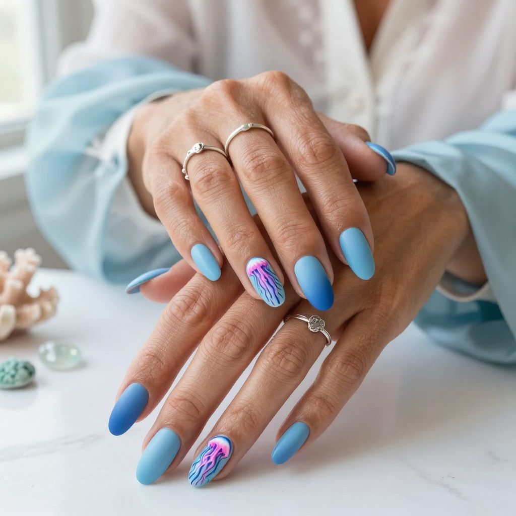 SpongeBob Jellyfishing Fun Nails