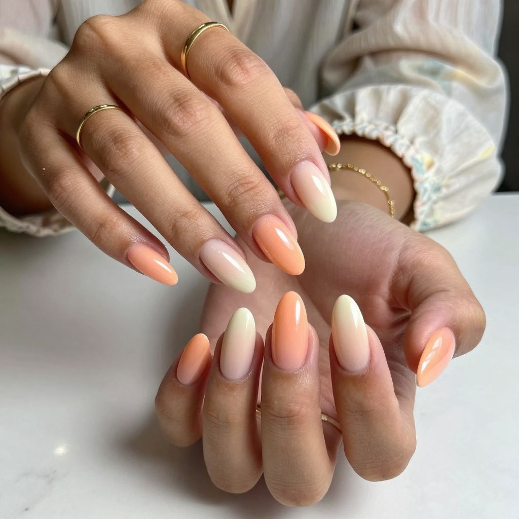 Peach Ombre with Glossy Finish