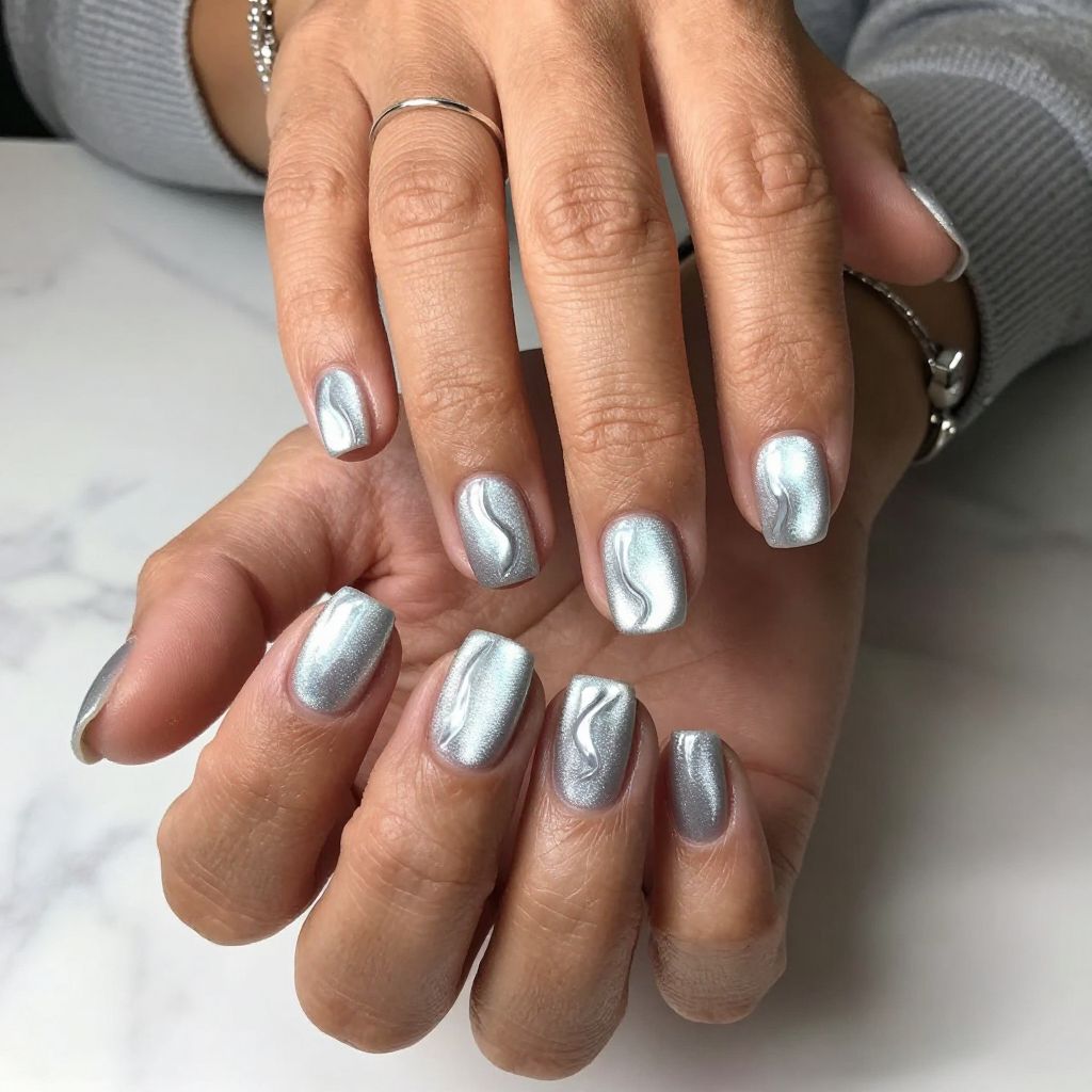 Icy Silver Wave