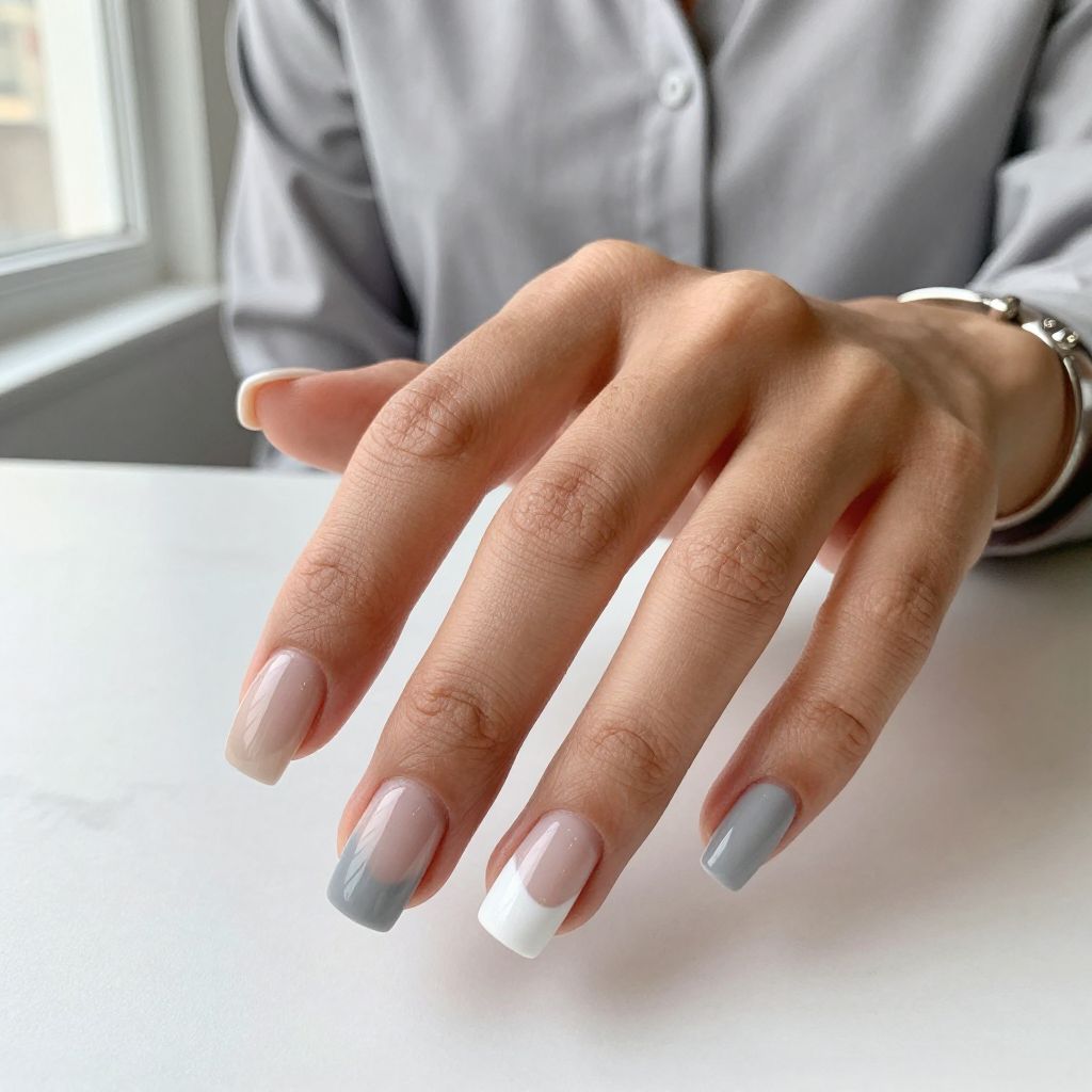 Two-Tone Grey and White Tips