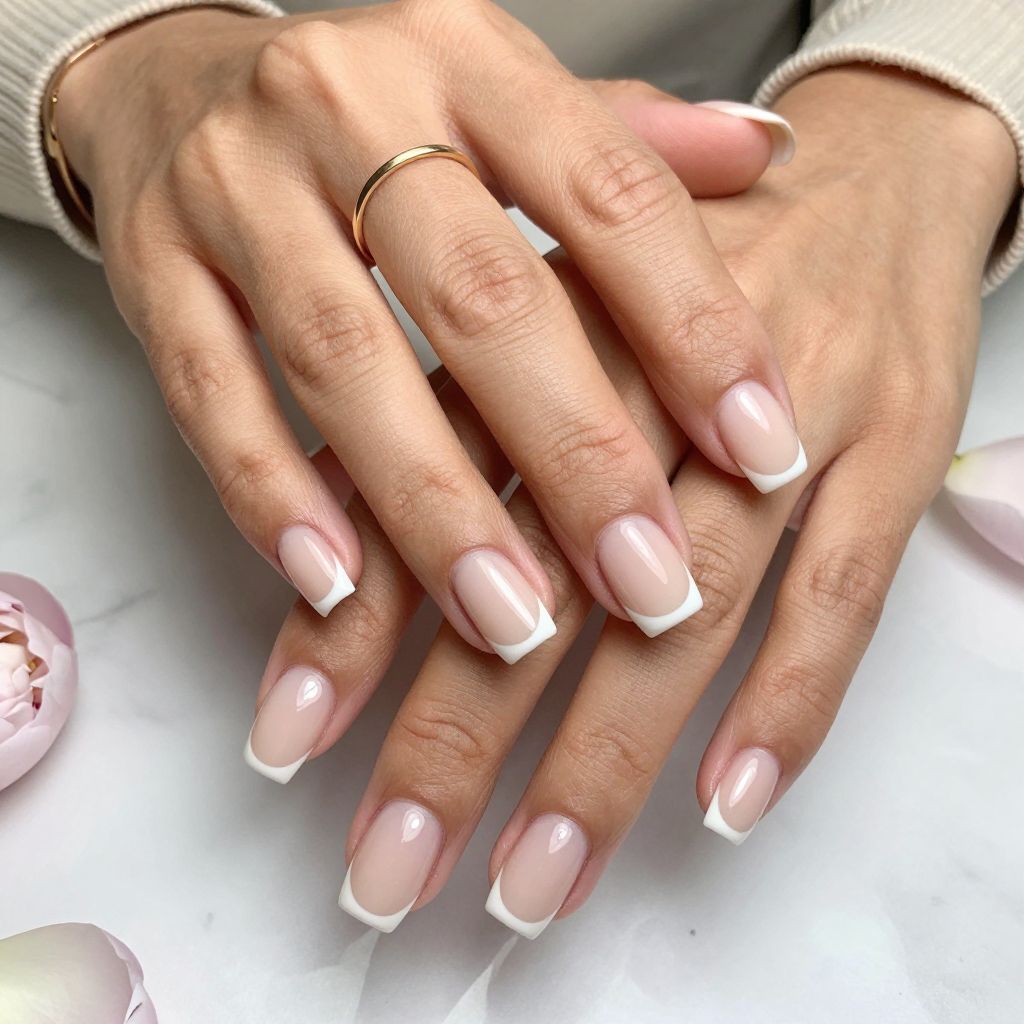 Minimalist Clear Tips with White Edges