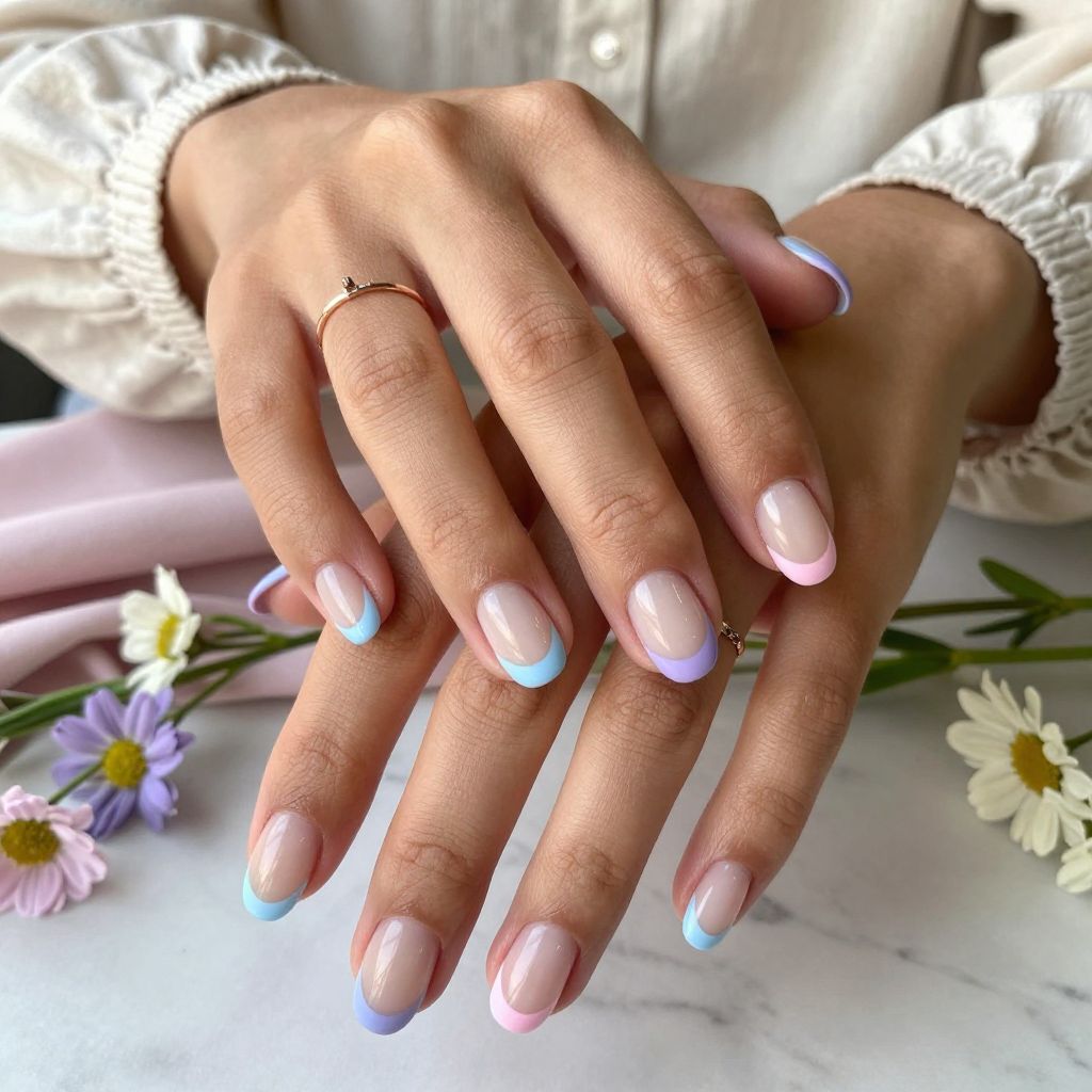 Soft Pastel French Tip