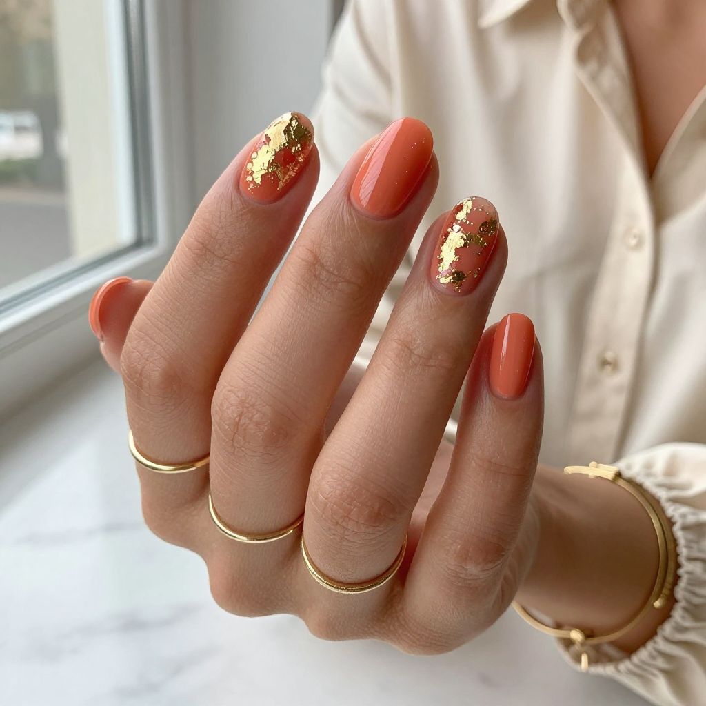 Coral Pop with Gold Foil