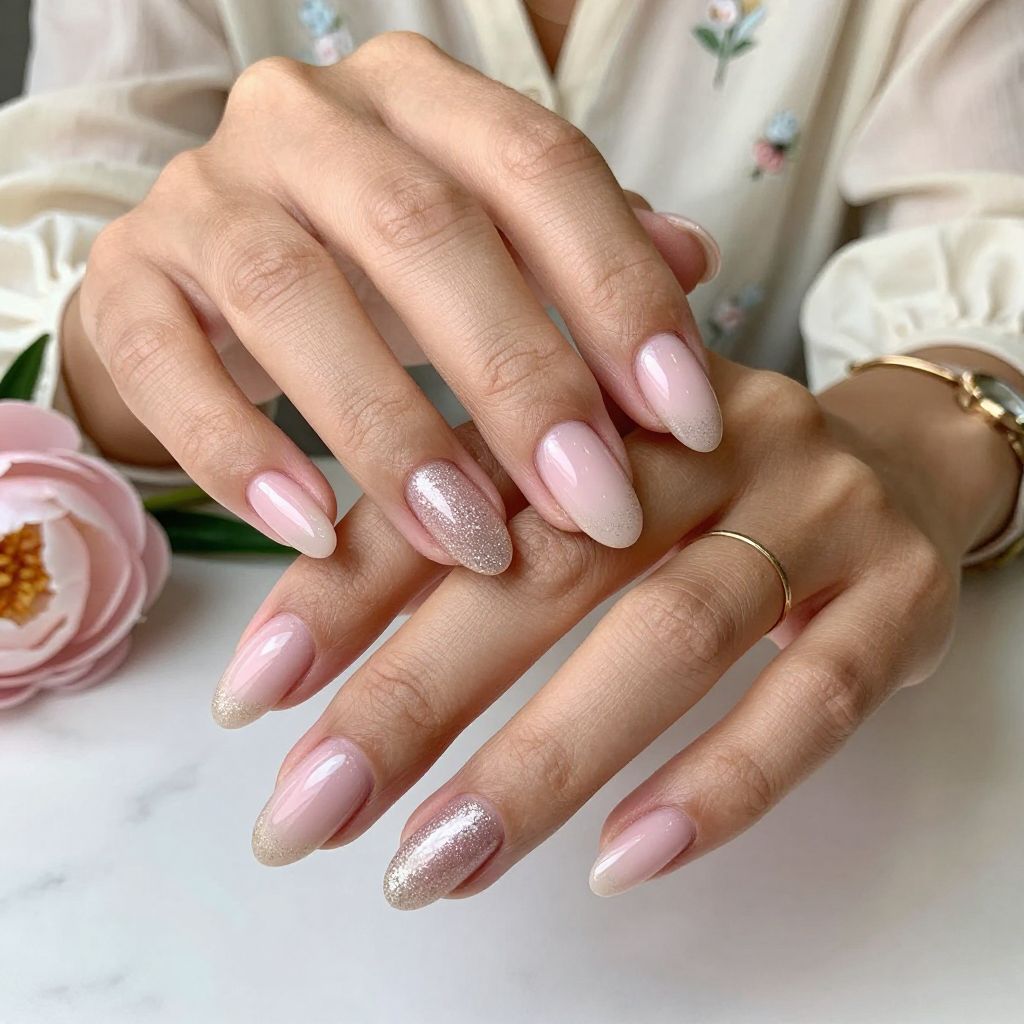 Soft Pink Glitter Fade