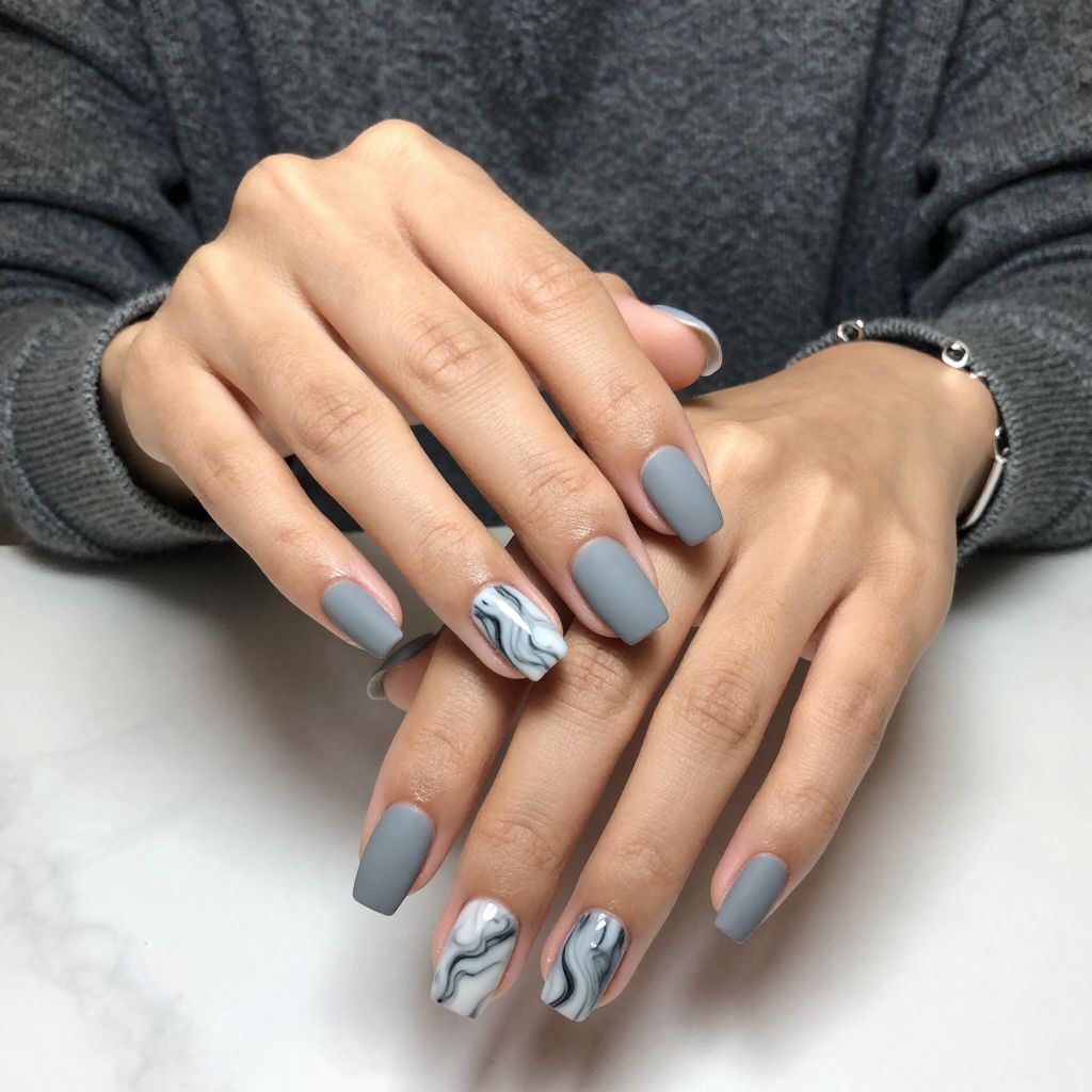 Cool Grey With Matte Marble