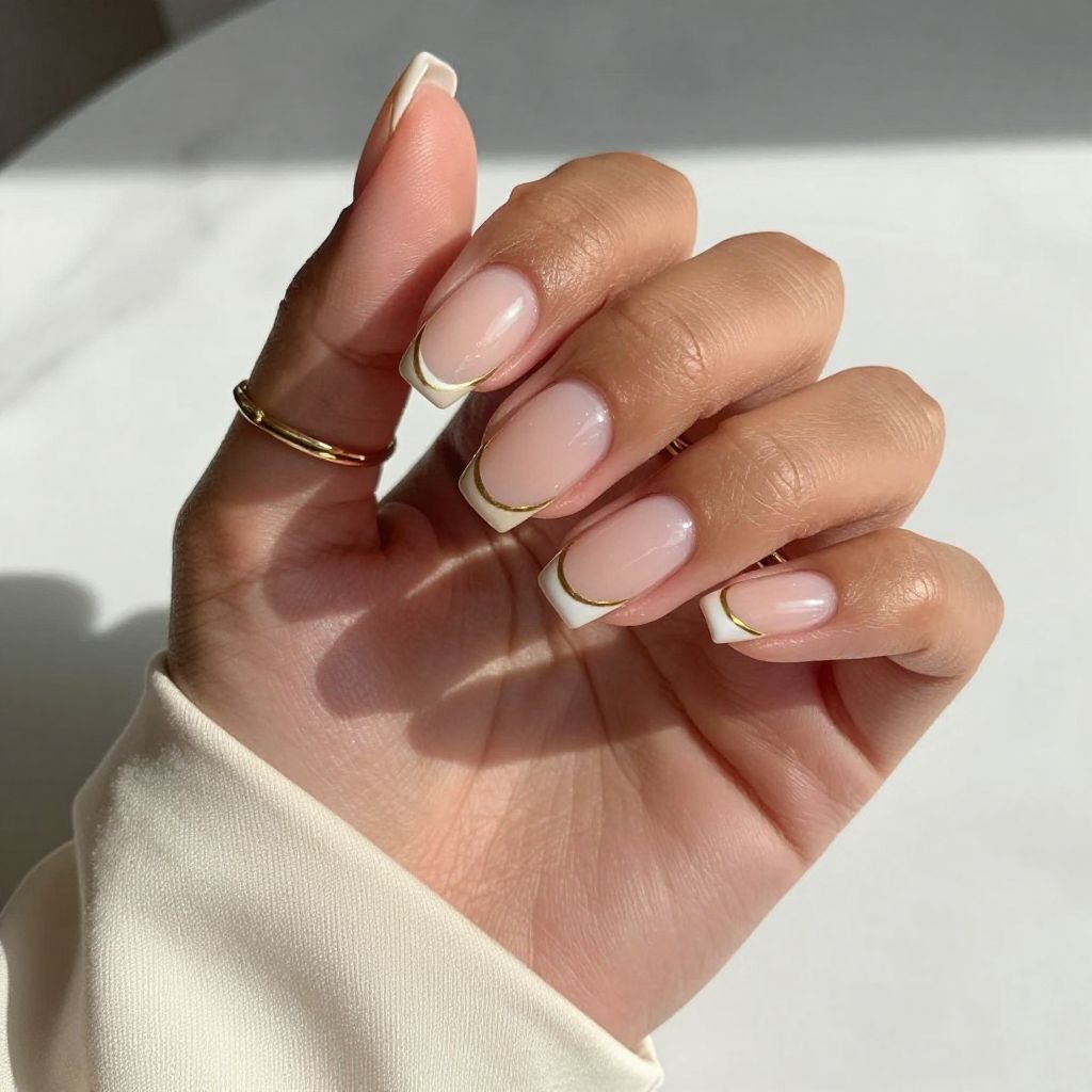 Metallic Edge French Tips