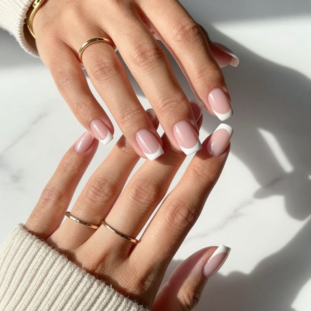 Soft Blush Base with White Tips