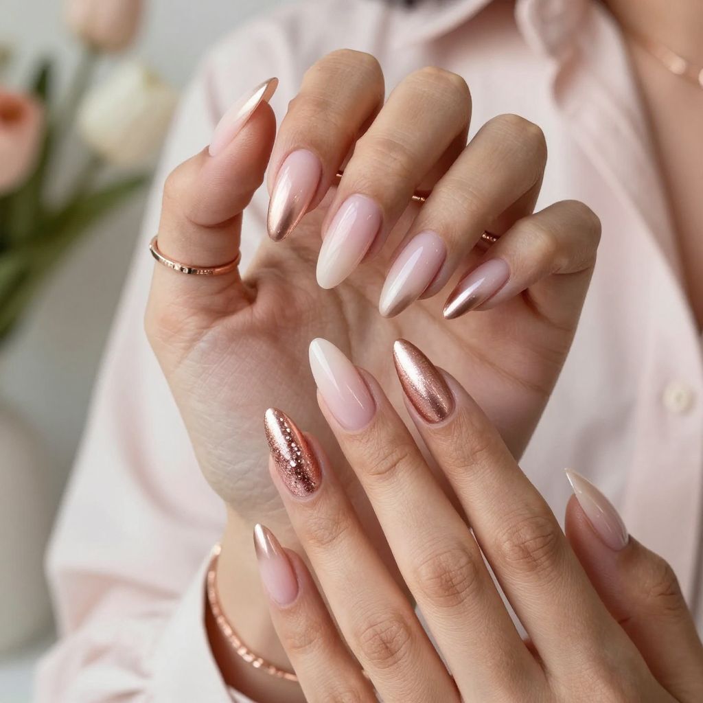 Rose Gold Ombre Chrome