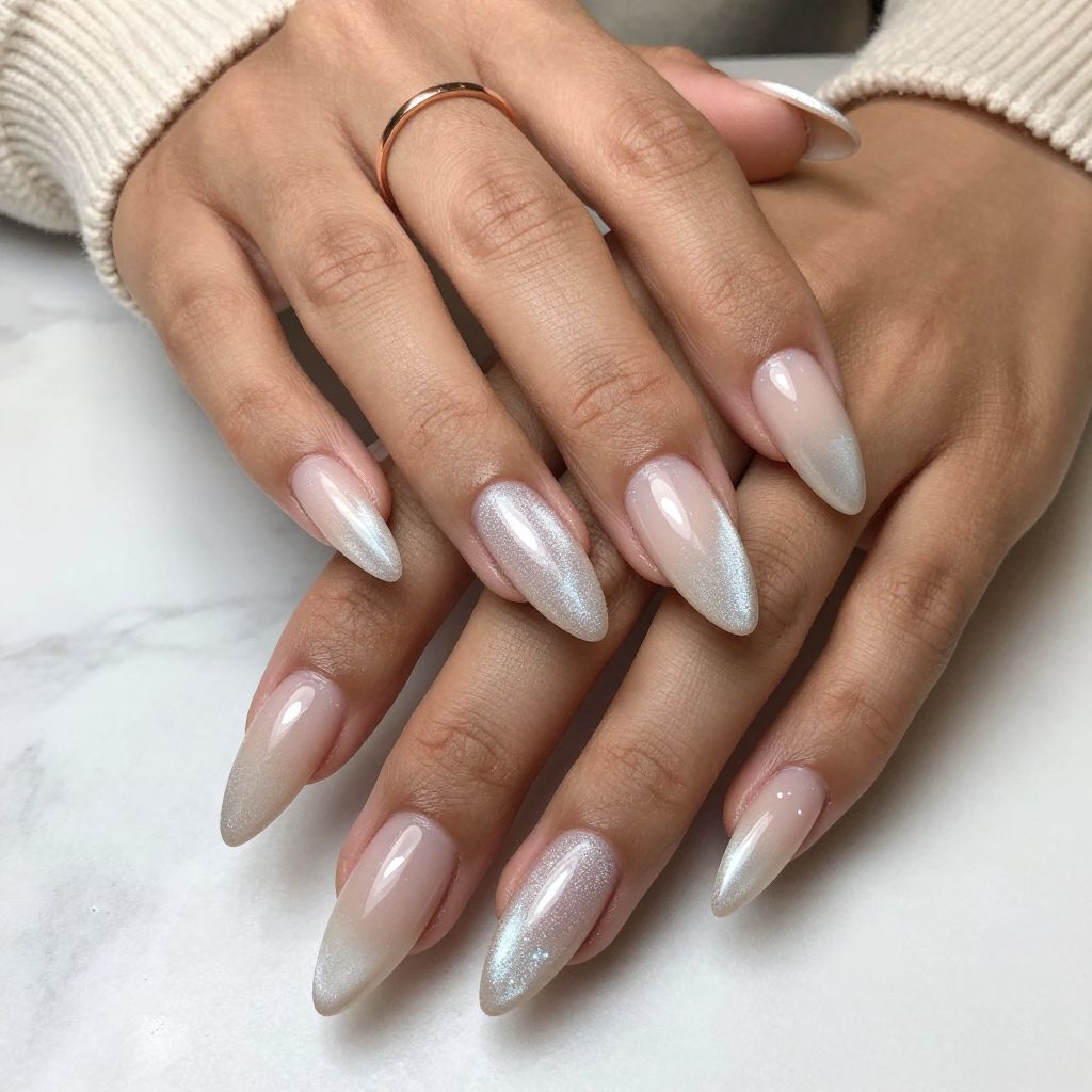 Frosted Chrome French Stilettos