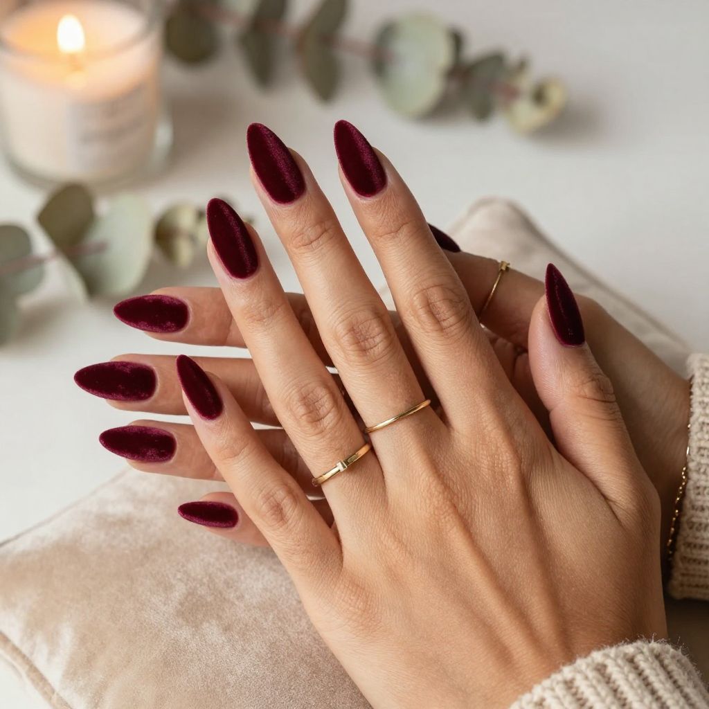 Bold Burgundy Velvet Finish