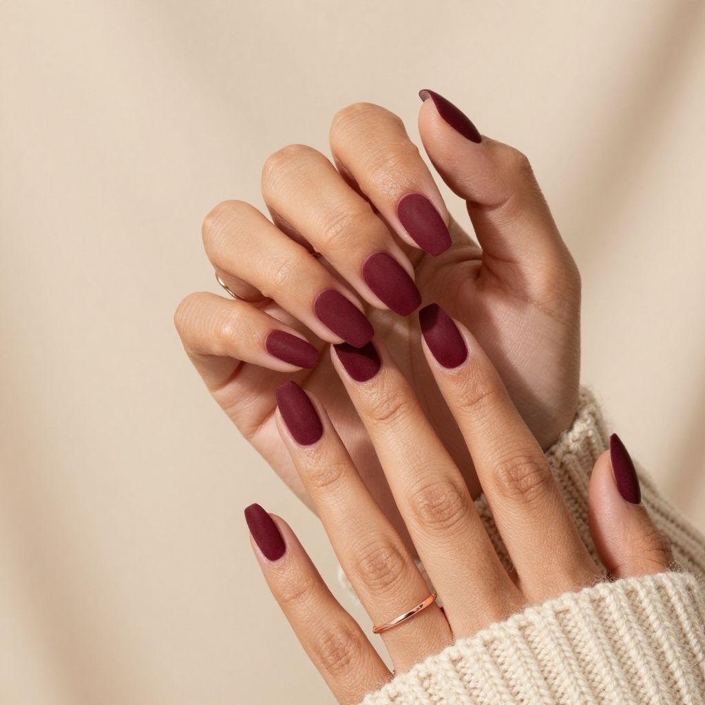 Deep Burgundy Velvet Finish