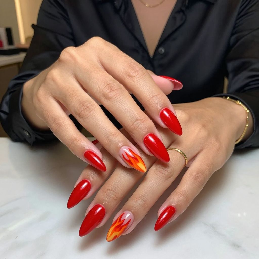 Classic Red Flame Stilettos