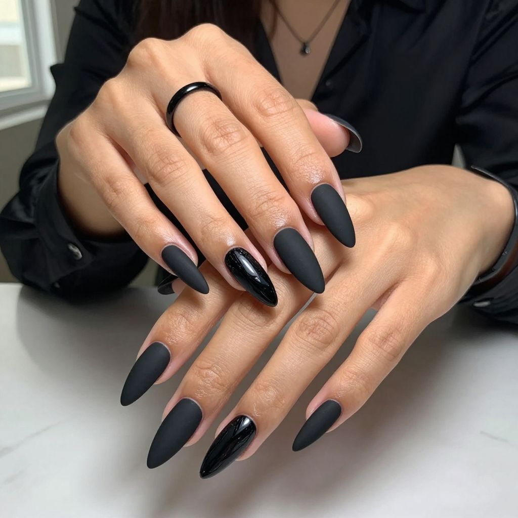 Matte Black Stiletto Elegance