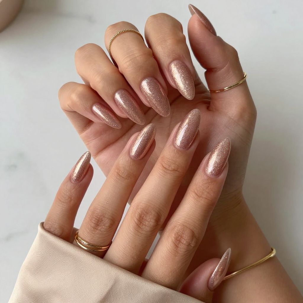 Glitter-Infused Rose Gold Glam