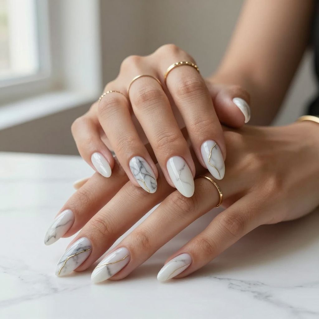 Marble Effect with Gold Veins
