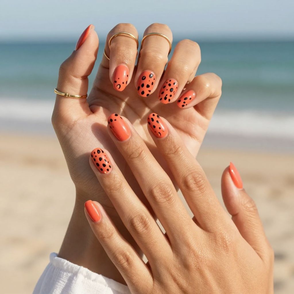 Coral Crush with Delicate Prints