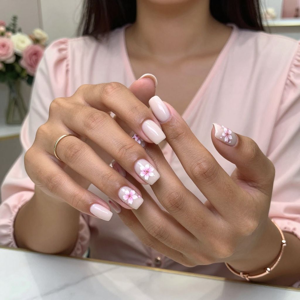 Subtle Cherry Blossom Accents