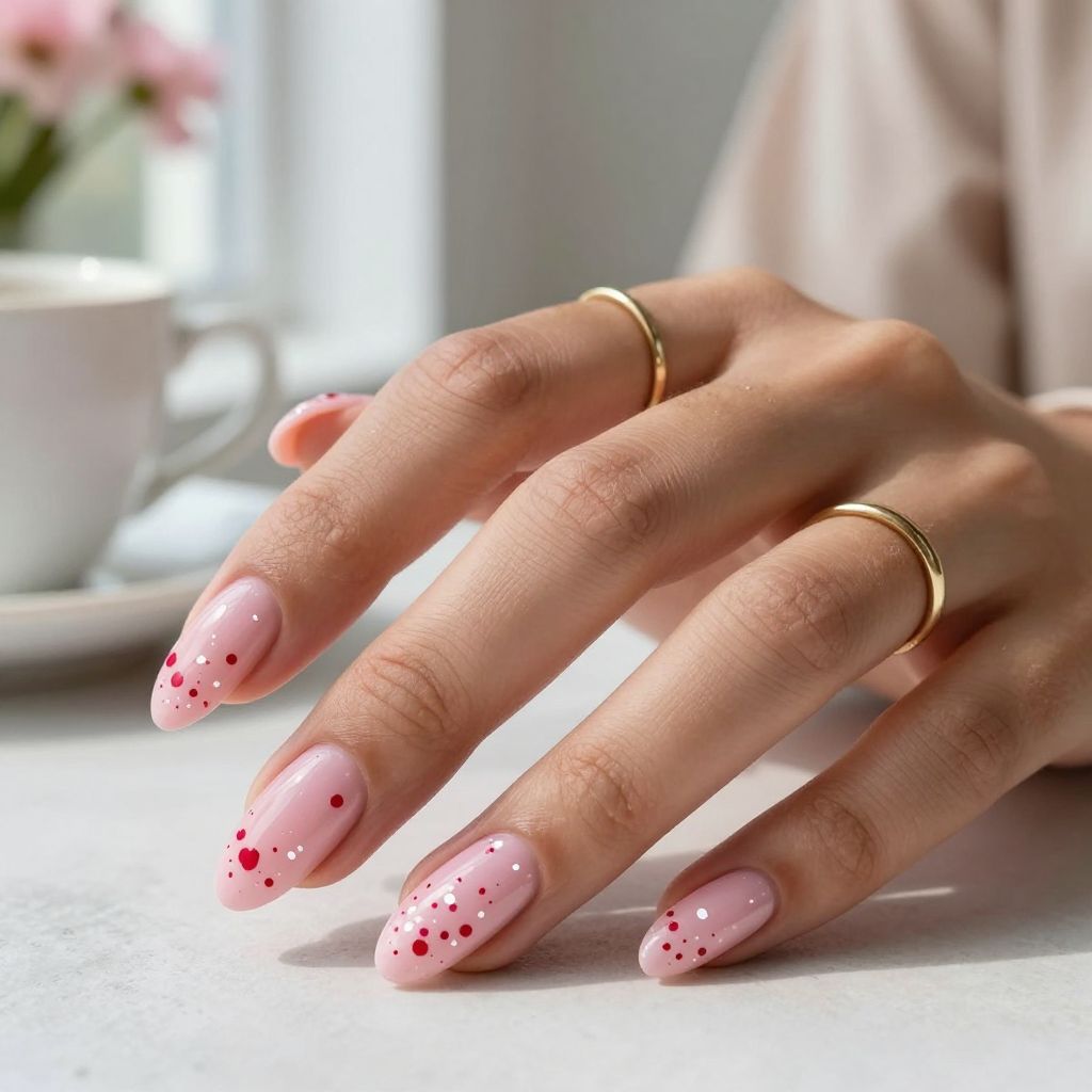 Soft Pink with Cherry Confetti