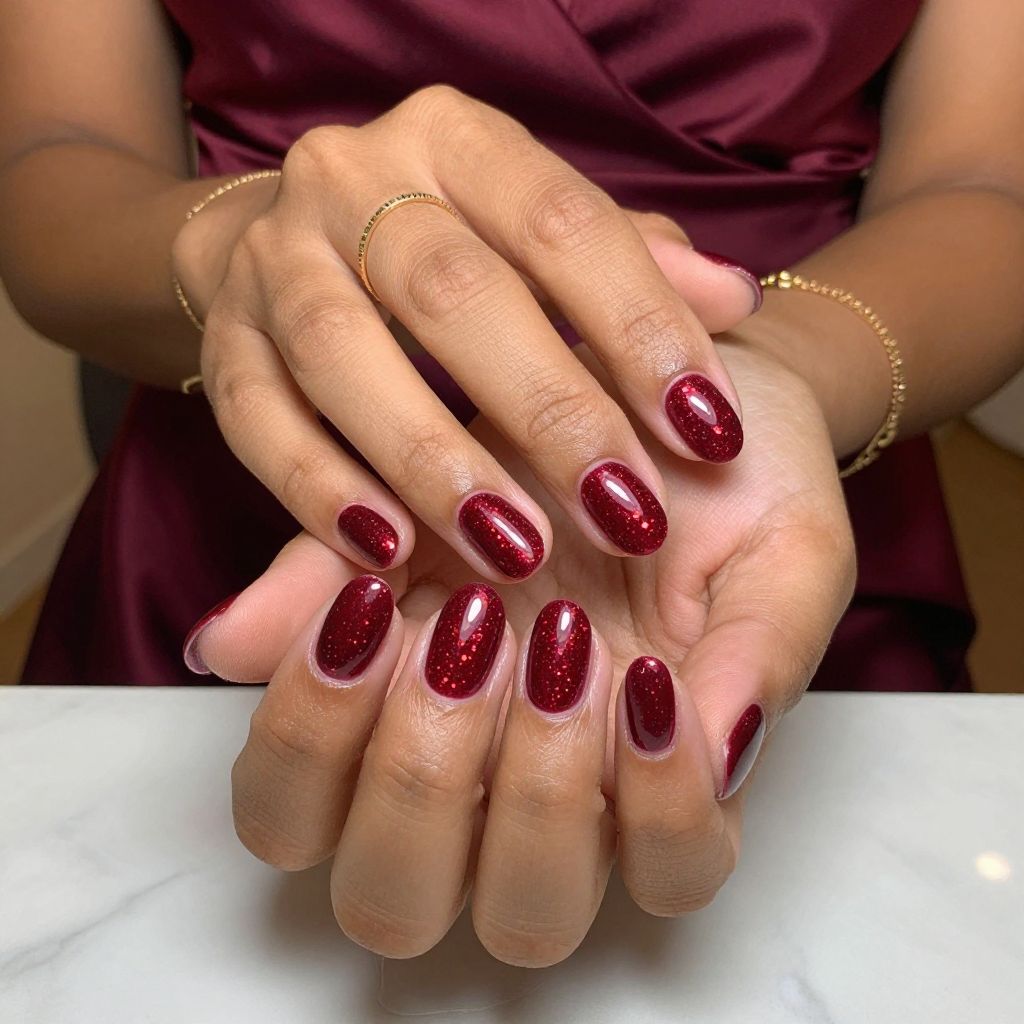 Glittery Wine Red Cocktail