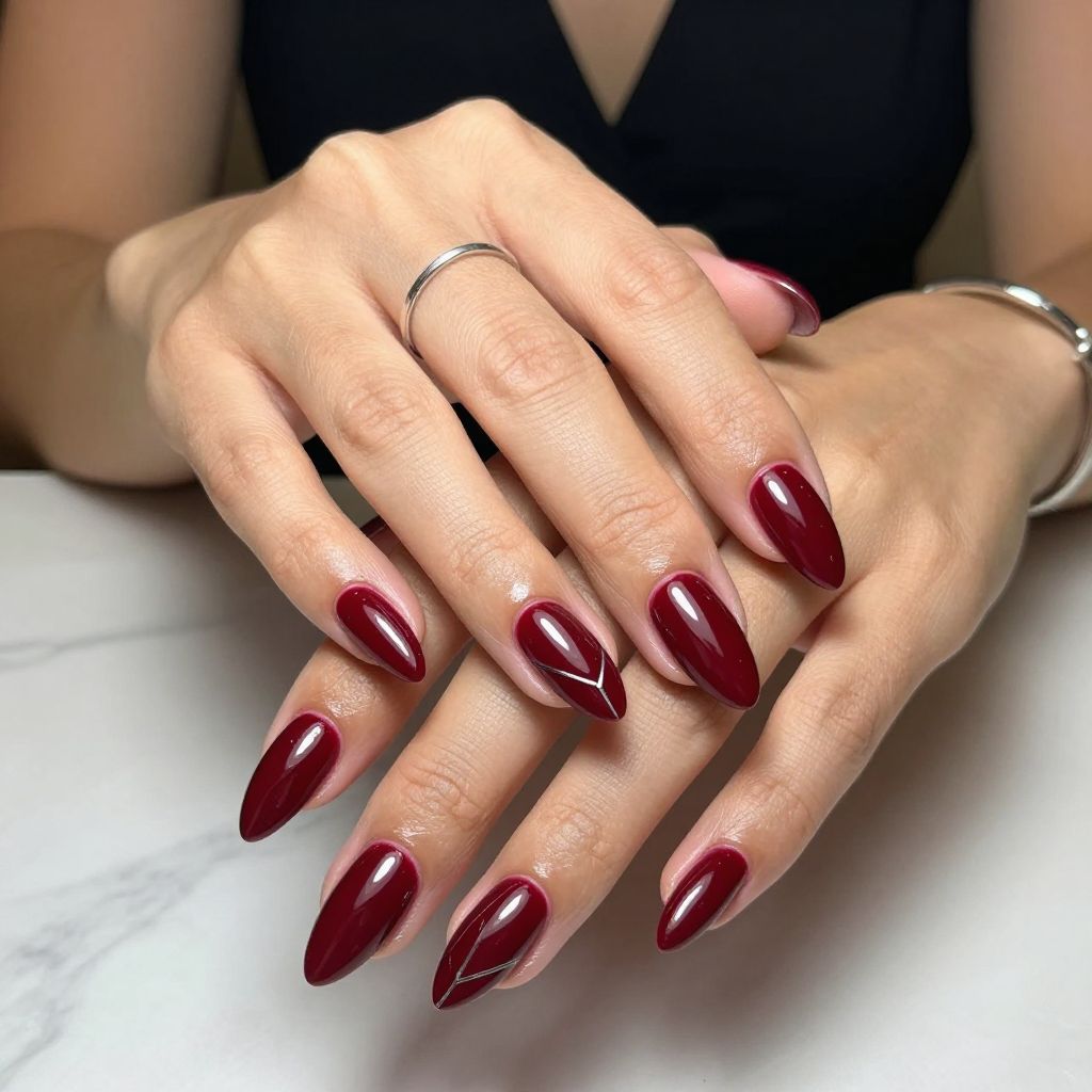 Red Burgundy with Chevron Metallics