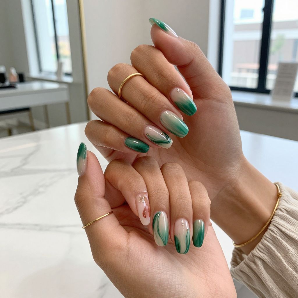 Gradient Green Swirl Fantasy