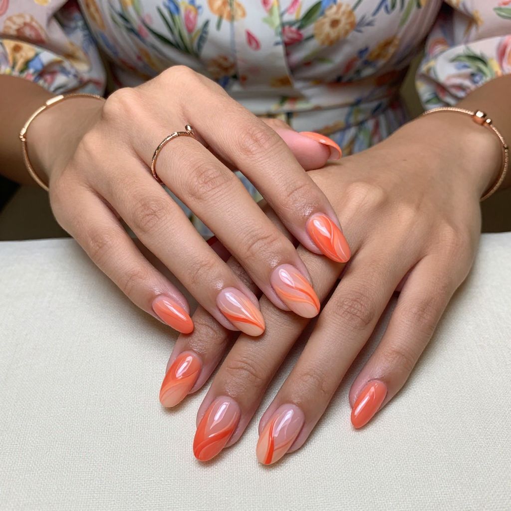 Coral and Peach Swirls
