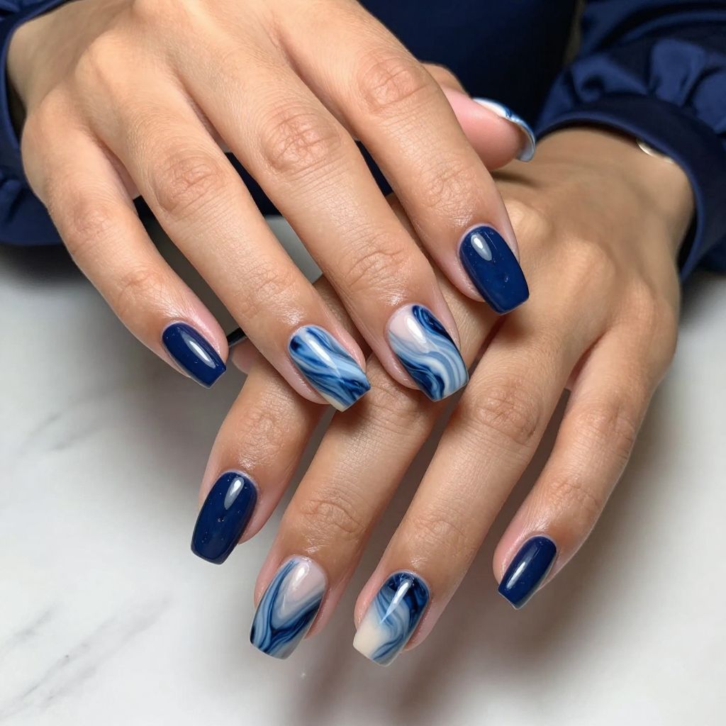 Marbleized Blue Swirls