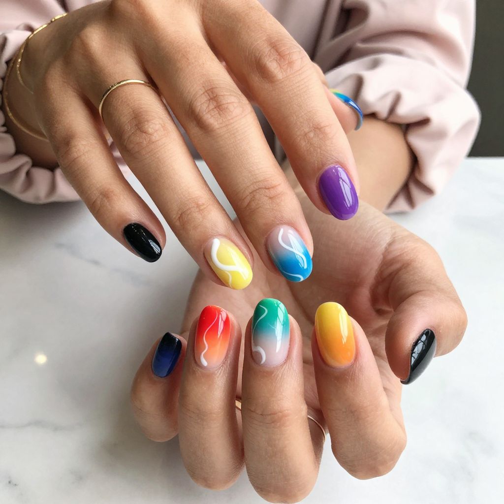 Ombre Rainbow Swirls