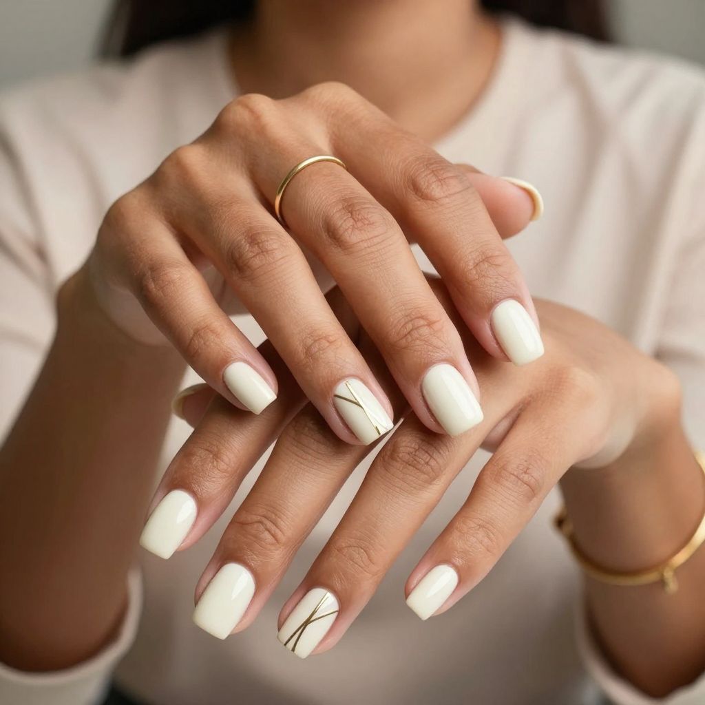Creamy White With Subtle Gold Lines