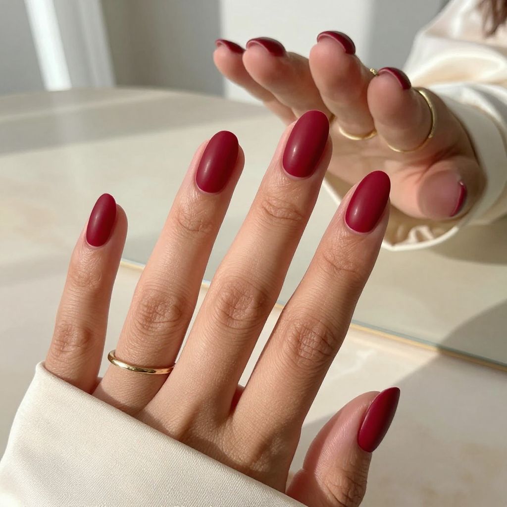 Classic Cherry Red with Subtle Matte Tips