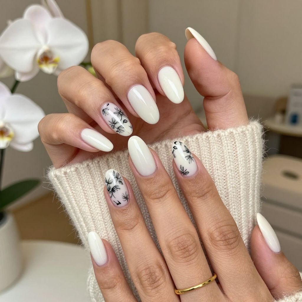 Floral Noir And White