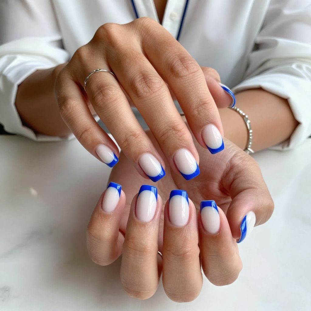 Classic French with Blue Tips