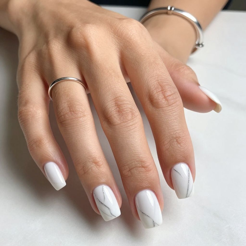 White Marble With Silver Veins