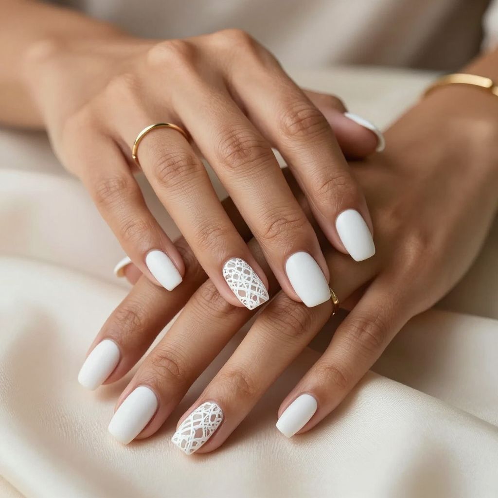 Soft White Lace Detailing