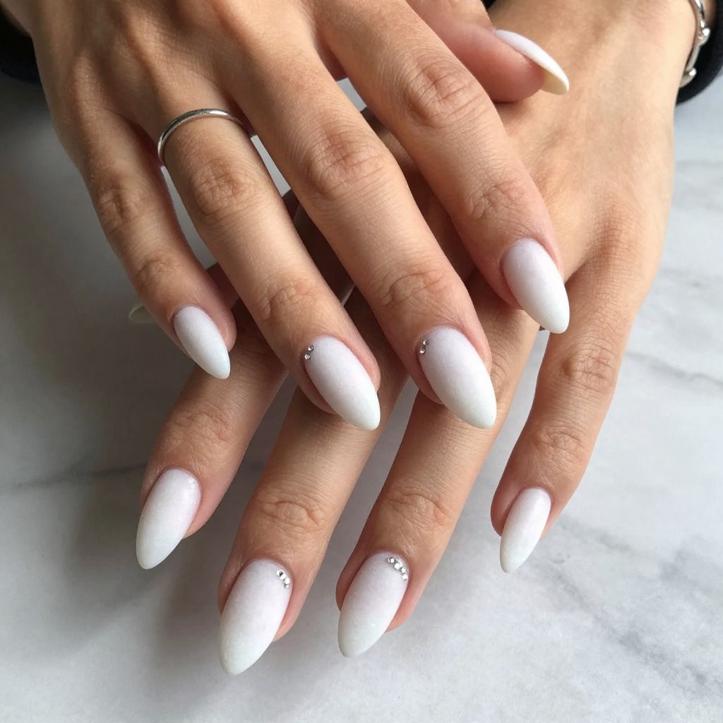 Frosted White with Crystal Drops