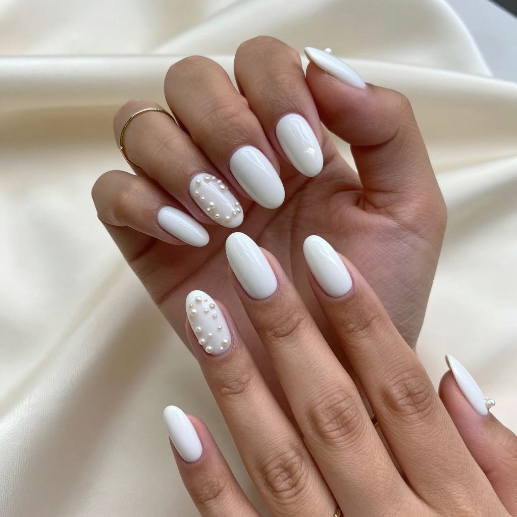 Snowy White with Pearl Accents