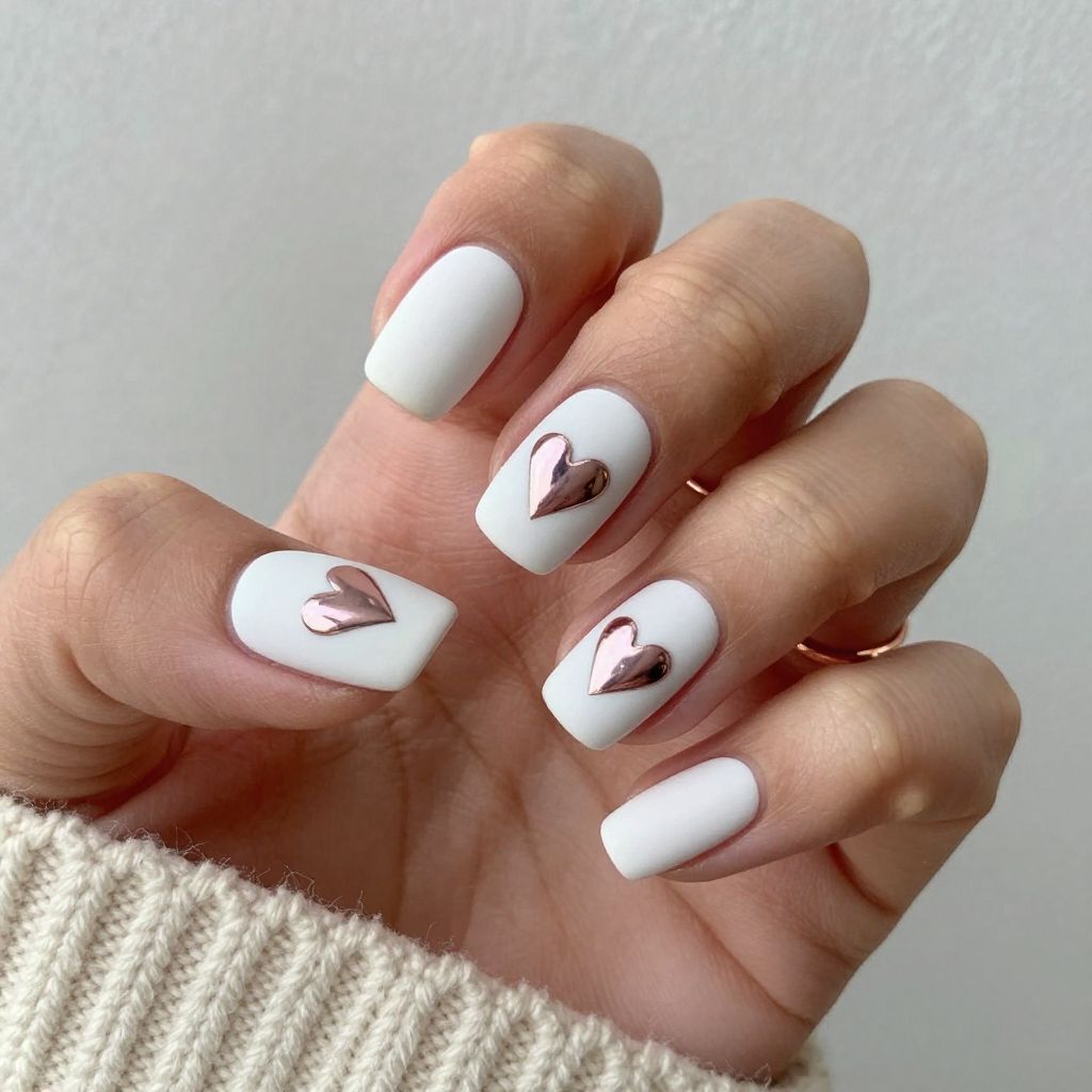 Snow White Matte With Bold Chrome Hearts